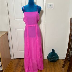 Anthropologie Pink Paneled Midi Dress Women’s 2 Small